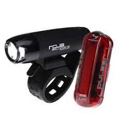 NOVA  FRONT 100 LUMEN & PULSAR REAR 25 LUMEN BATTERY LIGHT SET